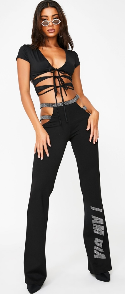 I.AM.GIA Angeletta Rhinestone Strap Pants XS